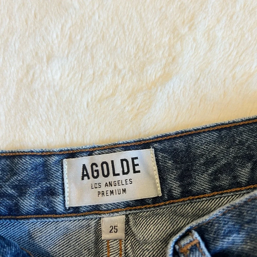 AGOLDE Parker Vintage Button Fly Cut Off Denim Shorts Swapmeet Size 25 - Picture 4 of 5